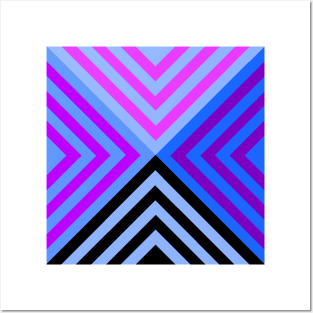 Black and Blue Violet Triangular Posters and Art